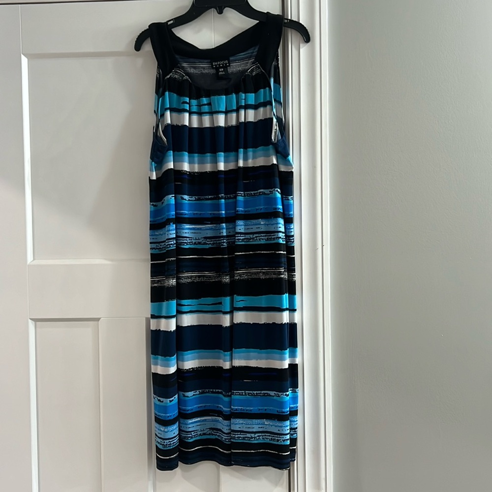Sleeveless striped dress; very comfortable